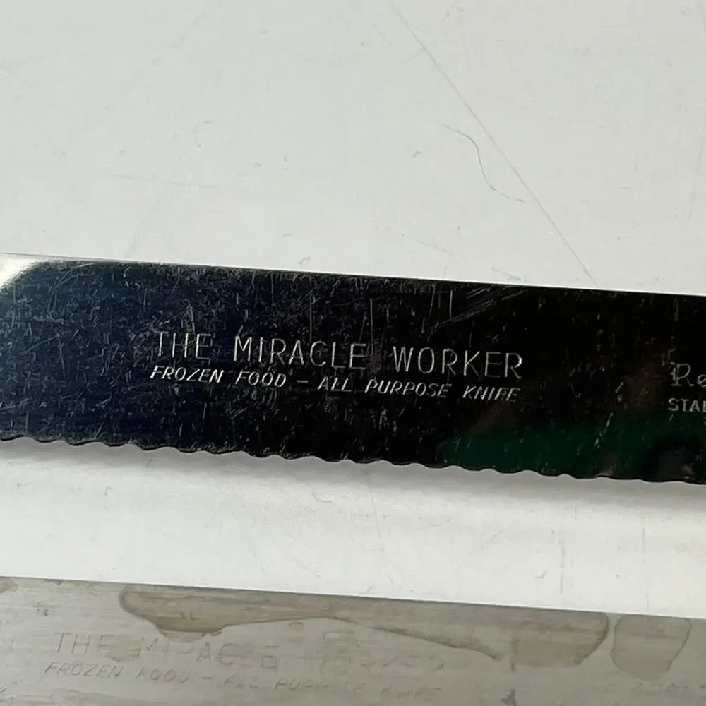 Vintage Regent Sheffield Miracle Worker Frozen Food Knives Serrated England x2